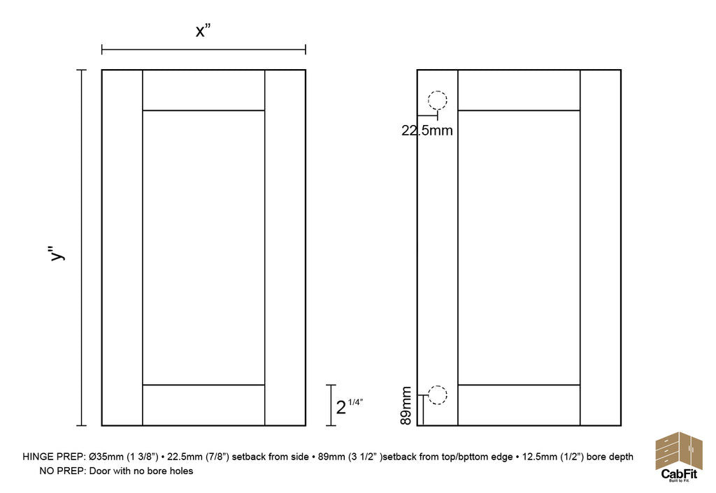 Stain-Grade Raised Panel Cabinet Door - Custom Size